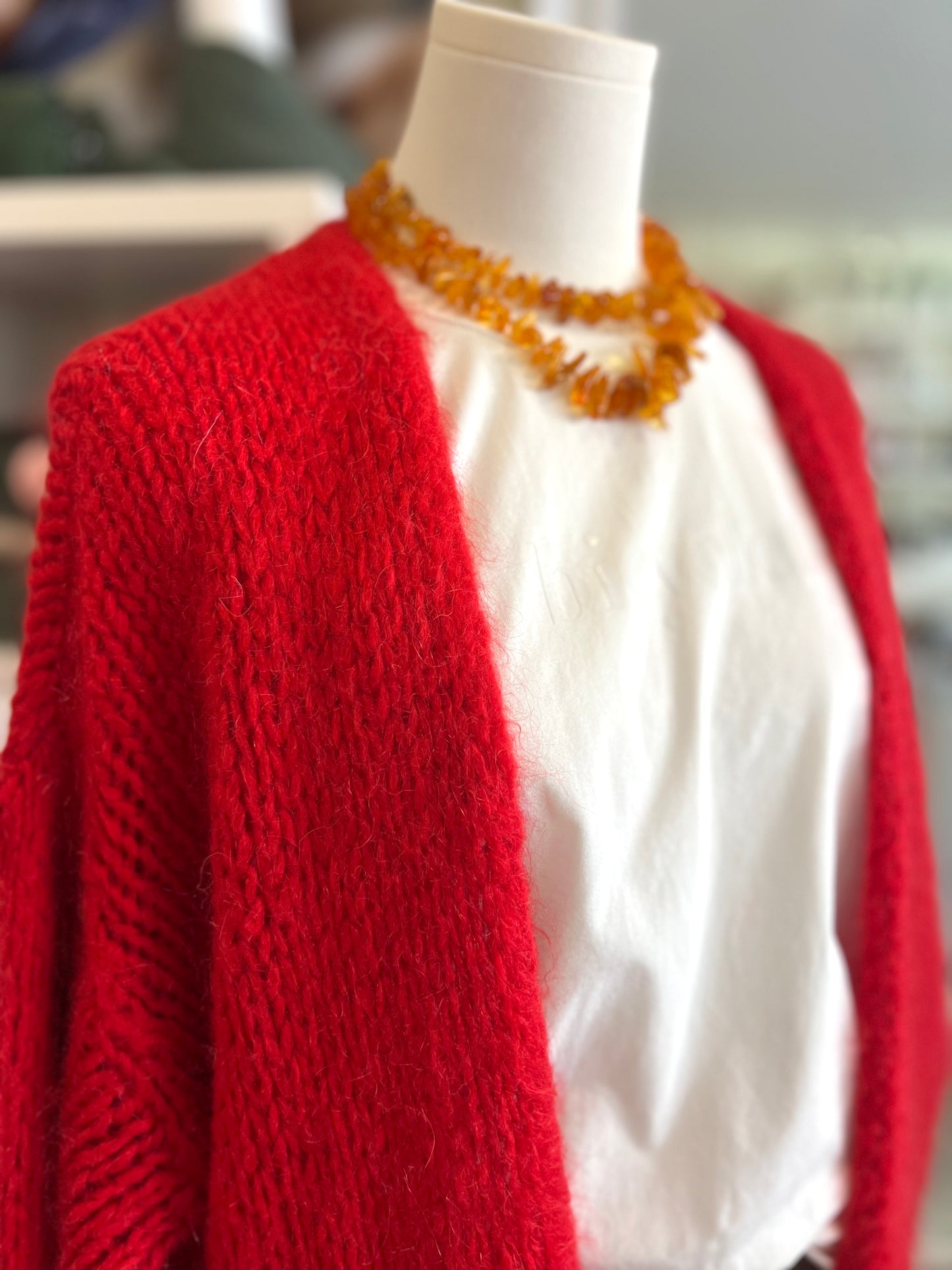 Oversized Mohair-Strickjacke