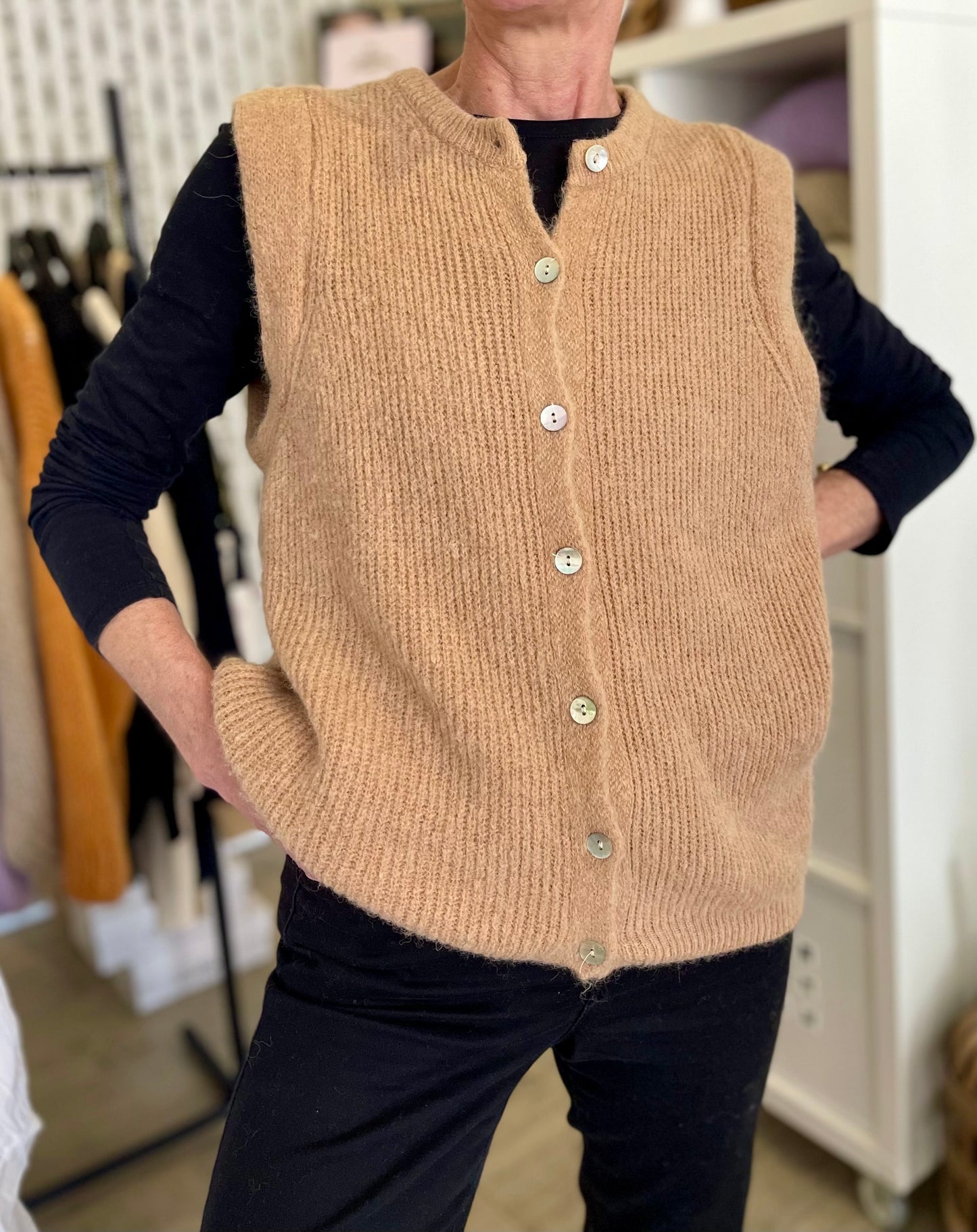 Ärmellose Weste aus Mohair