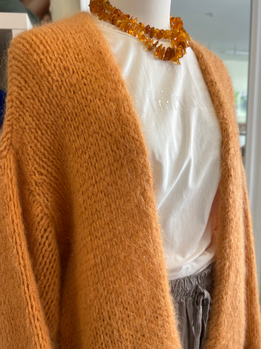 Oversized Mohair-Strickjacke