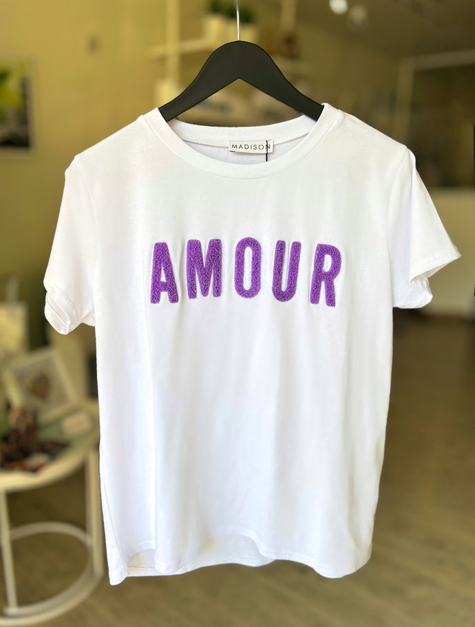 T-Shirt 'Amour' flieder