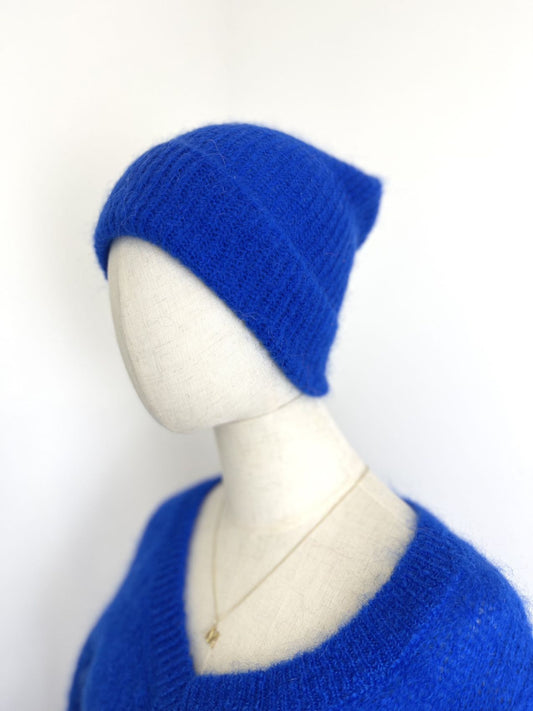 Gerippte Mütze aus Mohair