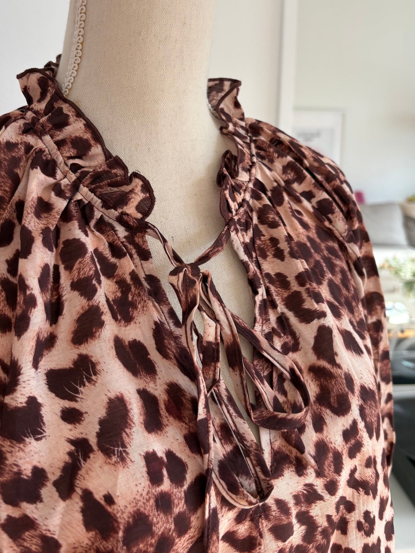 Oversize-Bluse mit Leopardenmuster