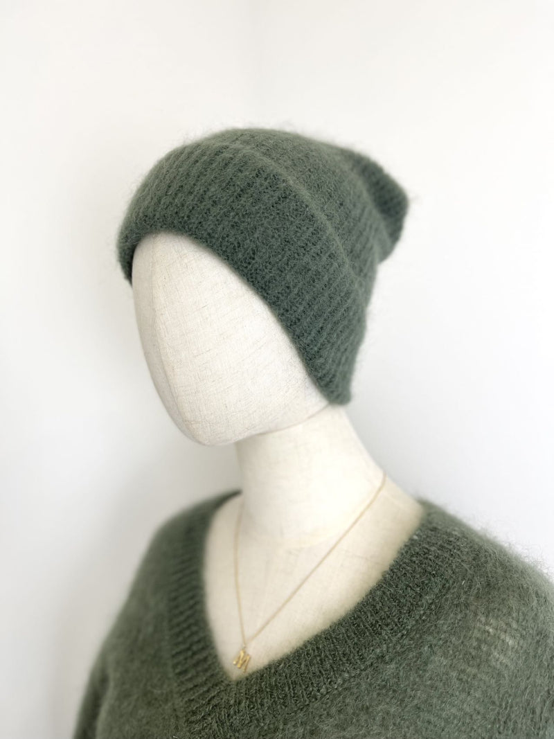 Gerippte Mütze aus Mohair