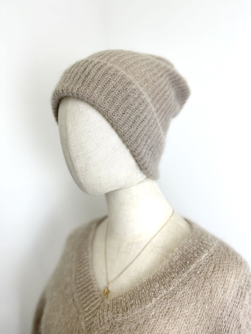 Gerippte Mütze aus Mohair