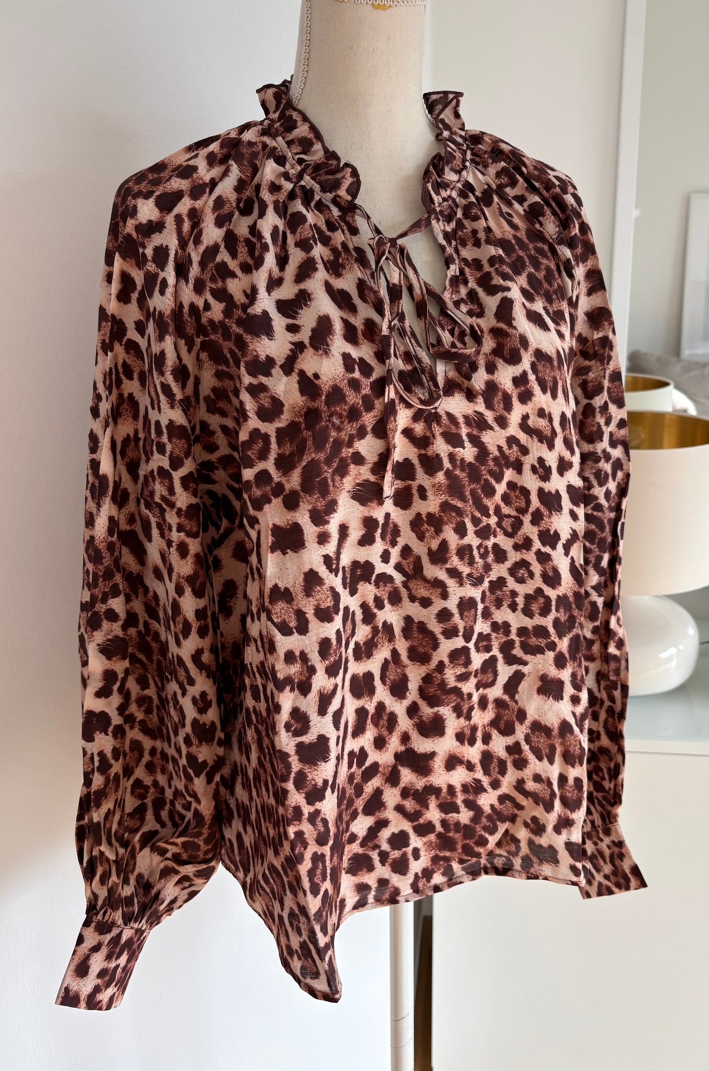 Oversize-Bluse mit Leopardenmuster