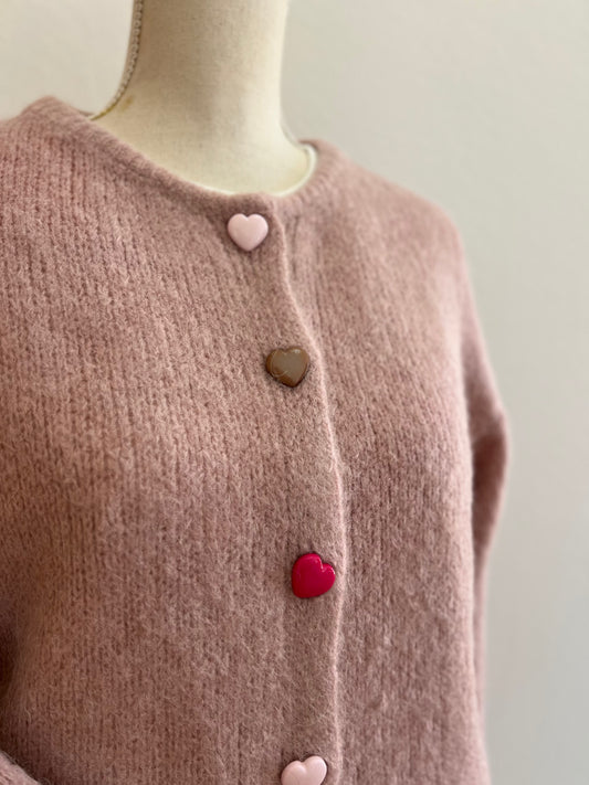 Eleganter Damen-Cardigan mit Herz-Knöpfen