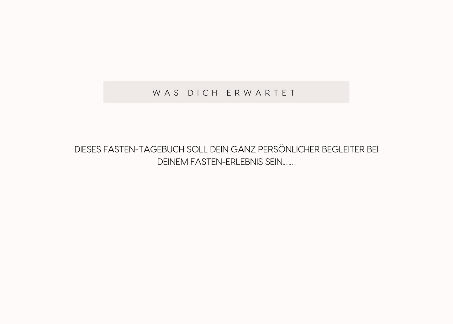 Fastentagebuch - PDF Version zum selbst ausdrucken